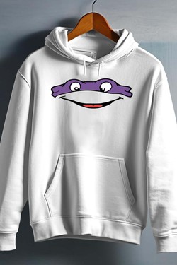 ninja turtles violet - Sweat capuche Homme-BLANC