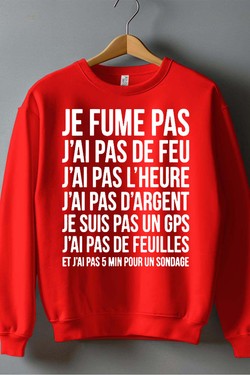 fume pas de feu - Sweat Col Rond Homme-BLANC