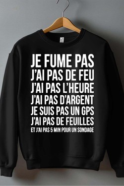 fume pas de feu - Sweat Col Rond Homme-BLANC