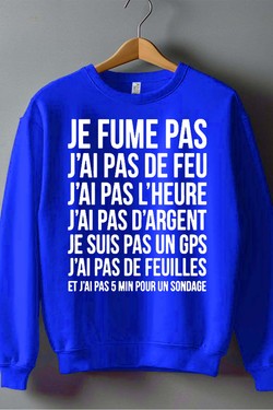 fume pas de feu - Sweat Col Rond Homme-BLANC