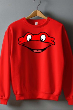ninja turtles rouge - Sweat Col Rond Homme-NOIR