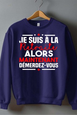 Retraite Démerdez - Sweat Col Rond Homme-MARINE