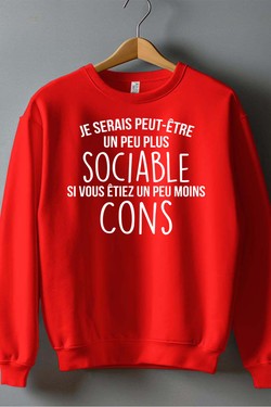 sociable Moins con - Sweat Col Rond Homme-NOIR
