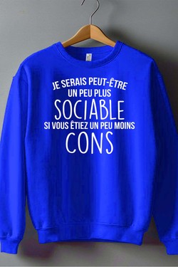 sociable Moins con - Sweat Col Rond Homme-NOIR