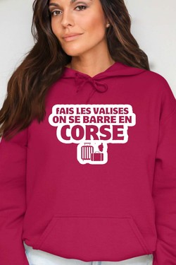 Direction la Corse - Sweat Capuche Femme-GRIS