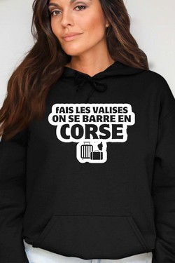 Direction la Corse - Sweat Capuche Femme-GRIS
