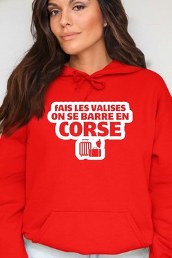 Direction la Corse - Sweat Capuche Femme-GRIS