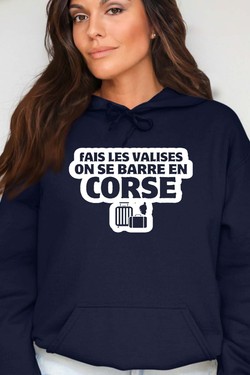 Direction la Corse - Sweat Capuche Femme-GRIS