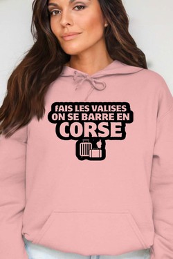 Direction la Corse - Sweat Capuche Femme-GRIS