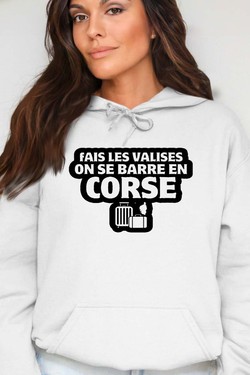 Direction la Corse - Sweat Capuche Femme-GRIS