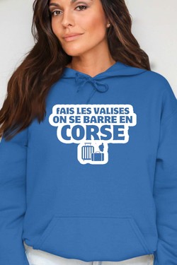 Direction la Corse - Sweat Capuche Femme-GRIS