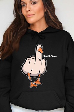 duck Canard Insolent - Sweat Capuche Femme-ROUGE