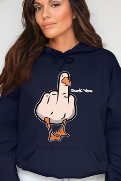 duck Canard Insolent - Sweat Capuche Femme-ROUGE
