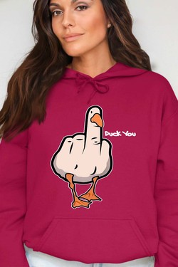 duck Canard Insolent - Sweat Capuche Femme-ROUGE