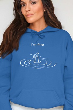 Everything is Fine - Sweat Capuche Femme-GRIS