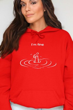 Everything is Fine - Sweat Capuche Femme-GRIS