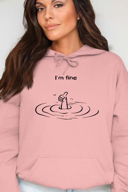 Everything is Fine - Sweat Capuche Femme-GRIS
