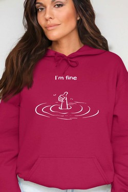 Everything is Fine - Sweat Capuche Femme-GRIS