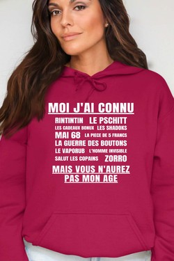 Génération Vintage - Sweat Capuche Femme-BORDEAUX