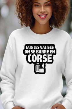 Direction la Corse - Sweat Col Rond Femme-NOIR