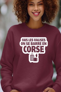Direction la Corse - Sweat Col Rond Femme-NOIR