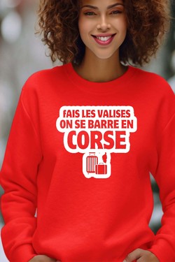 Direction la Corse - Sweat Col Rond Femme-NOIR