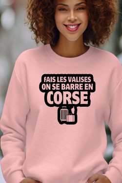 Direction la Corse - Sweat Col Rond Femme-NOIR