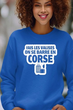 Direction la Corse - Sweat Col Rond Femme-NOIR