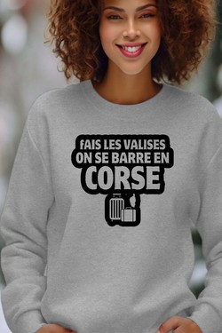 Direction la Corse - Sweat Col Rond Femme-NOIR
