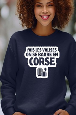 Direction la Corse - Sweat Col Rond Femme-NOIR