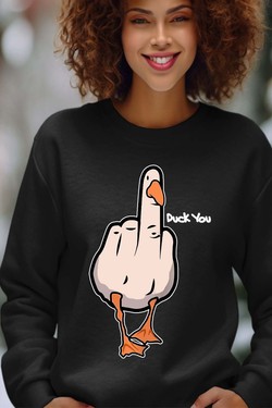 duck Canard Insolent - Sweat Col Rond Femme-NOIR
