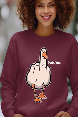 duck Canard Insolent - Sweat Col Rond Femme-NOIR