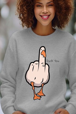 duck Canard Insolent - Sweat Col Rond Femme-NOIR
