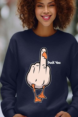 duck Canard Insolent - Sweat Col Rond Femme-NOIR