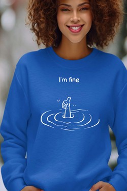 Everything is Fine - Sweat Col Rond Femme-GRIS