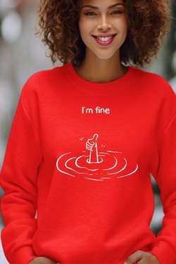 Everything is Fine - Sweat Col Rond Femme-GRIS