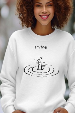 Everything is Fine - Sweat Col Rond Femme-GRIS