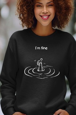 Everything is Fine - Sweat Col Rond Femme-GRIS