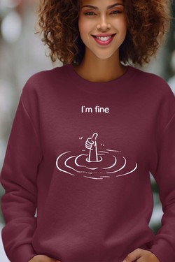 Everything is Fine - Sweat Col Rond Femme-GRIS