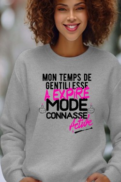 Gentillesse Terminée - Sweat Col Rond Femme-GRIS