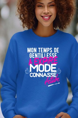 Gentillesse Terminée - Sweat Col Rond Femme-GRIS