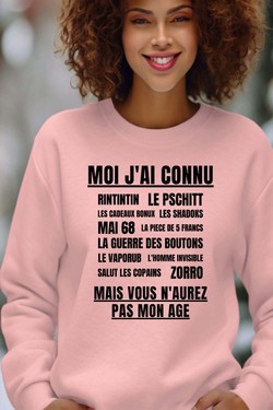 Génération Vintage - Sweat Col Rond Femme-ROSE