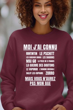 Génération Vintage - Sweat Col Rond Femme-ROSE