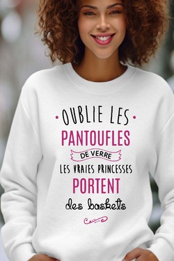 Pantoufles Princesse - Sweat Col Rond Femme-ROSE