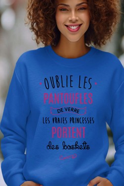 Pantoufles Princesse - Sweat Col Rond Femme-ROSE