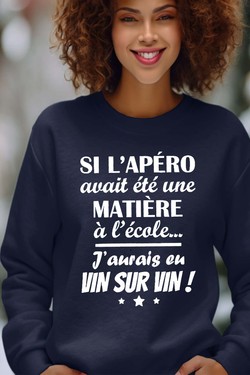 Passion Apéro - Sweat Col Rond Femme-BLEU ROI