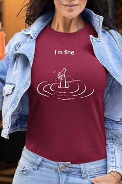 Everything is Fine - Tshirt Femme-BLEU ROI