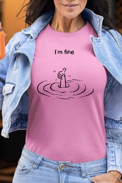 Everything is Fine - Tshirt Femme-BLEU ROI