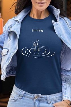 Everything is Fine - Tshirt Femme-BLEU ROI