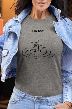 Everything is Fine - Tshirt Femme-BLEU ROI